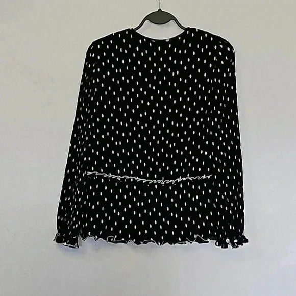 J. Crew pleaded Ruffled peplum top  with polka dot - Picture 8 of 9